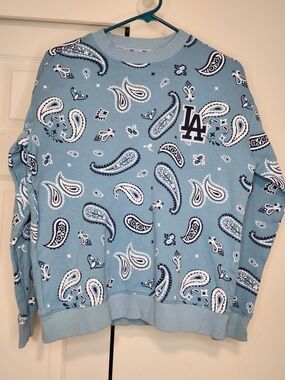 MLB Korea LA Dodgers Paisley Bandana Overfit Sweatshirt - Size S